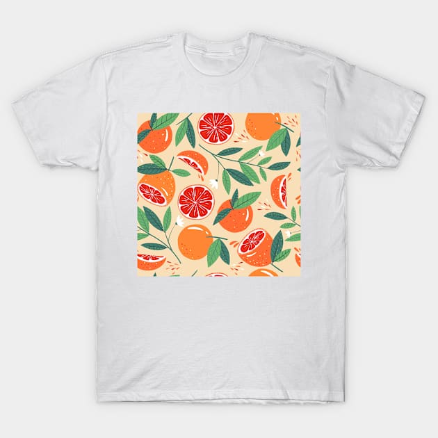 Citrus Pattern T-Shirt by Photomisak72